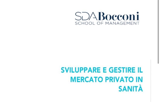 L'Osservatorio sui Consumi Privati in Sanità (Sda Bocconi) organizza il corso: Sviluppare e gestire il mercato privato in sanità